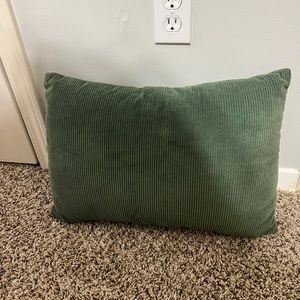 Green corduroy throw pillow